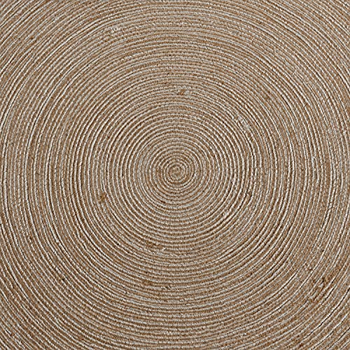 Flash Furniture Kelsey Area Rug - Jute - Round - 4 Foot - Polyester Blend - Braided