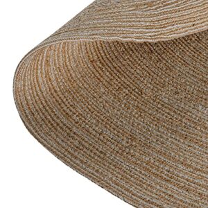 Flash Furniture Kelsey Area Rug - Jute - Round - 4 Foot - Polyester Blend - Braided