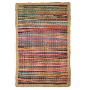 lr home lr70189-mlt2030 multicolored geometric jute bordered accent rug, 2′ x 3′
