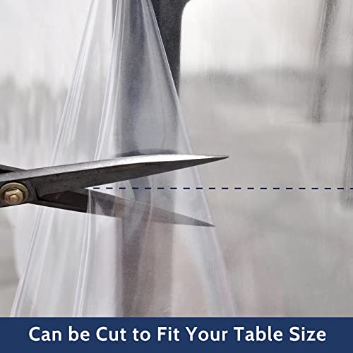 Romanstile 100% Waterproof Clear Plastic Tablecloth, Vinyl Rectangle PVC Table Cloths Protector Spill Oil Proof Wipe Clean Transparent Table Cover for Dining/Camping/Parties - 54 x 78, Crystal Clear