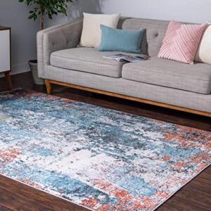 rugs.com leipzig collection area rug – 7′ x 10′ multi low-pile rug perfect for bedrooms, dining rooms, living rooms