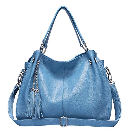 Vintage Leather Hobo Bags Top Handle Tote Handbags Cross body Shoulder Purse for Women (Blue)