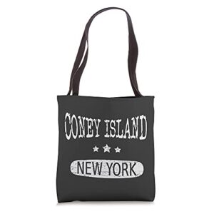 vintage coney island new york tote bag