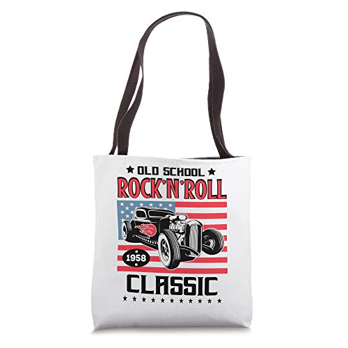 1950s Sock Hop Rockabilly Doo Wop Rock and Roll Retro Hotrod Tote Bag