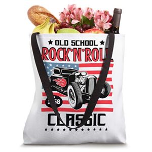 1950s Sock Hop Rockabilly Doo Wop Rock and Roll Retro Hotrod Tote Bag