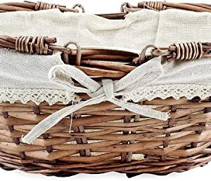 Cornucopia Wicker Basket with Handles (Reddish Brown), for Fall Decor, Easter, Picnics, Gifts, Home Decor and More, 13 x 10 x 6 Inches