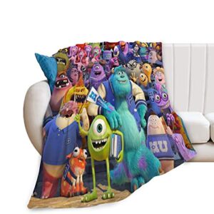 haiqingcjhov, monsters inc throw blanket super soft cozy plush microfiber flannel reversible tv blanket, home decor throws for couch sofa bed travel version 60 x 50 inch