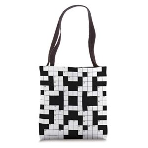 crossword puzzle word puzzle black and white classical tote bag