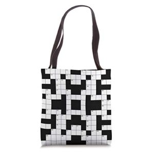 Crossword puzzle word puzzle black and white Classical Tote Bag