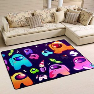among us area rug modern carpet 72x48in non-slip mats for living room bedroom kitchen bathroom home decor gaming rugs birthday gift idea