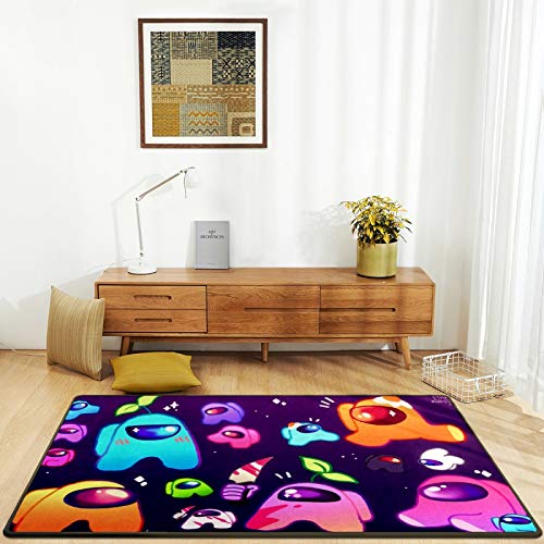 Among Us Area Rug Modern Carpet 72x48in Non-Slip Mats for Living Room Bedroom Kitchen Bathroom Home Decor Gaming Rugs Birthday Gift Idea