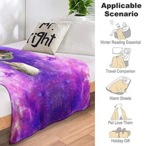 Flannel Fleece Blanket Light-Weight Throw Blanket Smothness Beach Blanket Cat Middle Finger Cosmos Pattern Air-Conditioned Quilts for Home Decoration (30 x 40 Inches)