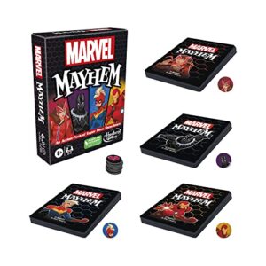 Marvel Mayhem-Card Game, Featuring Super Heroes, Fun Game for Marvel Fans Ages 8+, Fast-Paced, Easy-to-Learn for 2-4 Players