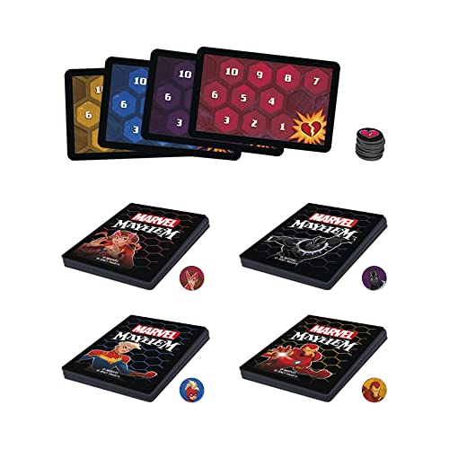 Marvel Mayhem-Card Game, Featuring Super Heroes, Fun Game for Marvel Fans Ages 8+, Fast-Paced, Easy-to-Learn for 2-4 Players