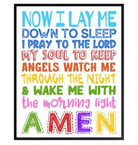 religious wall art & decor – cute christian gifts for kids bedroom, nursery, little girls, boys, toddlers room – spiritual prayer wall decor – faith god wall decor – bible verses quotes sayings