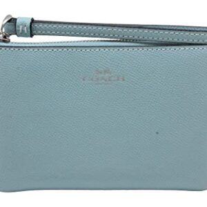 Coach Women's Corner Zip Wristlet in Crossgrain Leather (Waterfall)