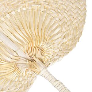 Fox Baby Natural Bamboo Raffia Hand Fans,Hand Weaving Fan for Summer Cooling Supplies Farmhouse Wall Decor Wedding Party Favors (2 Pcs)