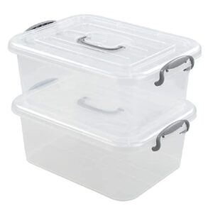 cand 8 l latch storage box, clear bin with handle, 2 packs