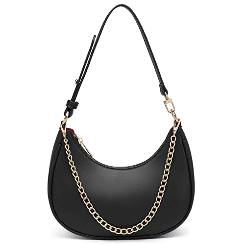 WuliTown Shoulder Bags for Women, Cute Hobo Tote Handbag Mini Clutch Purse with Zipper Closure