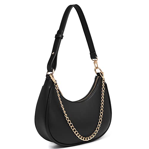 WuliTown Shoulder Bags for Women, Cute Hobo Tote Handbag Mini Clutch Purse with Zipper Closure