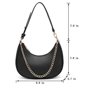 WuliTown Shoulder Bags for Women, Cute Hobo Tote Handbag Mini Clutch Purse with Zipper Closure