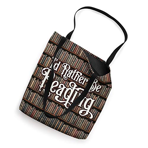 I'd Rather Be Reading Bookish Reader Vintage Books Quote Tote Bag