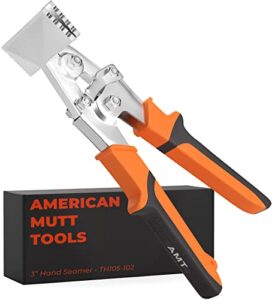 american mutt tools sheet metal hand seamer – 3 inch sheet metal bender with 1/4″ depth markings | metal bending tool, aluminum siding seamer, straight seamer, tong hvac hand seamers sheet metal tools