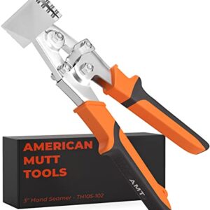 AMERICAN MUTT TOOLS Sheet Metal Hand Seamer - 3 Inch Sheet Metal Bender with 1/4" Depth Markings | Metal Bending Tool, Aluminum Siding Seamer, Straight Seamer, Tong HVAC Hand Seamers Sheet Metal Tools