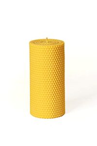 mia candles | beeswax pillar candle 3″x 6″ | unscented candles, handmade, all natural, 0 pure beeswax candles for home | no chemicals, no additives, no petroleum | home decoration | relaxing