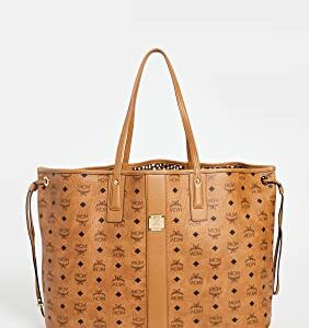 MCM Women's Liz Reversible Shopper Bag, Cognac, Brown, Graphic, Tan, One Size