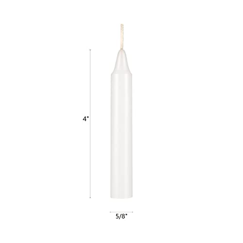 HS Candle 10 pcs White Unscented 4 Inch Taper Candles, Household General Usage, Emergency & More