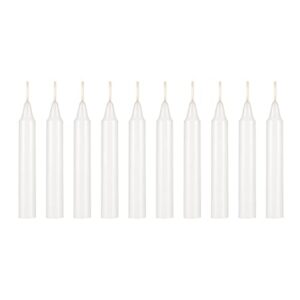 HS Candle 10 pcs White Unscented 4 Inch Taper Candles, Household General Usage, Emergency & More