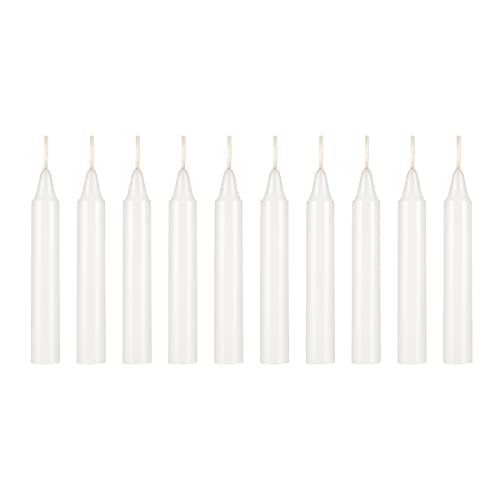 HS Candle 10 pcs White Unscented 4 Inch Taper Candles, Household General Usage, Emergency & More