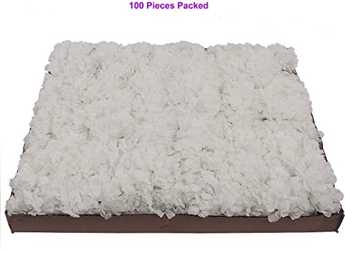 Floral Home Silk Carnation Picks | Artificial Flower Heads for Weddings, Decorations, DIY Decor and More (3.5" White Carnation Heads, 5" Stems), Pack of 100