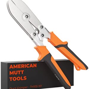 AMERICAN MUTT TOOLS 5 Blade Sheet Metal Crimper Tool – Crimp 24ga Steel and 28ga Stainless – Stove Pipe Crimper Tool, Duct Crimping Tool, HVAC Crimper Tool, Duct Crimper Tool, Gutter Crimper Tool