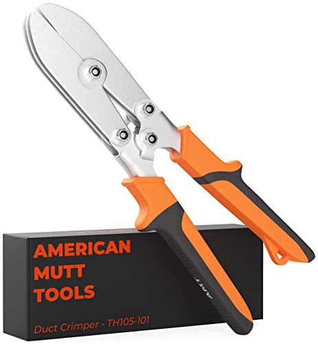 AMERICAN MUTT TOOLS 5 Blade Sheet Metal Crimper Tool – Crimp 24ga Steel and 28ga Stainless – Stove Pipe Crimper Tool, Duct Crimping Tool, HVAC Crimper Tool, Duct Crimper Tool, Gutter Crimper Tool