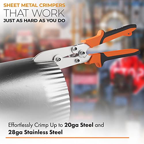 AMERICAN MUTT TOOLS 5 Blade Sheet Metal Crimper Tool – Crimp 24ga Steel and 28ga Stainless – Stove Pipe Crimper Tool, Duct Crimping Tool, HVAC Crimper Tool, Duct Crimper Tool, Gutter Crimper Tool