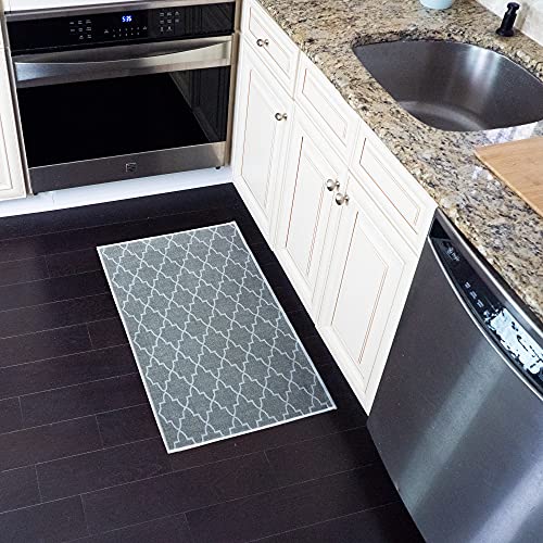 SUSSEXHOME Non-Skid Ultra-Thin Area Rugs for Laundry Room, Entryway, Bathroom and Kitchen - Washable Multipurpose 20 x 31 Inches Floor Mat