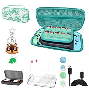 hard shell carrying case for nintendo switch – storage bag for nintendo switch console. – handle design & coms with accessories – [all in one bundle] [ideal gift]