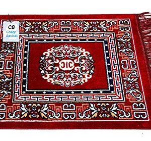 CRAZYBACHAT Presents Maroon Velvet Prayer Mat Aasan/Pooja Mat/Meditation Mat/Multipurpose Velvet Rug Mat 20 CM X 20 CM (Set of 2)