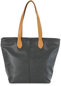 liatalia womens leather handbags tote bag top handle bag hobo designer purses shoulder bag – tia (dark grey)