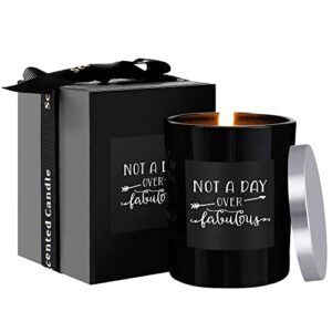 nowwish womens gifts for christmas – not a day over fabulous candles – funny birthday gifts for her wife, mom, daughter, sister, aunt, friends, lavender scented 100% soy