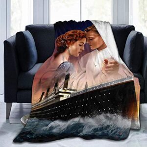 gmhnssdszd movies titanic jack rose hug blanket soft fannel fleece throw blanket lightweight warm plush blankets bed couch office home accessories funny gifts for women men kids pets 80x60inch,black