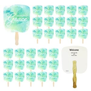 swanson christian products church fans – hand held parlor fans for adults – hand fans for church services – amazing grace – pack of 10