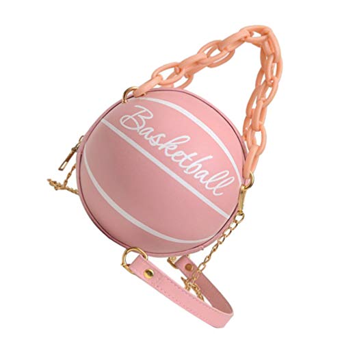 ABOOFAN Basketball Shaped Bag Basketball Shoulder Bag Women Messenger Bag Purse Tote Mini Crossbody Bag PU Leather Round Handbag for Girls