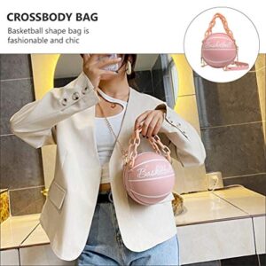 ABOOFAN Basketball Shaped Bag Basketball Shoulder Bag Women Messenger Bag Purse Tote Mini Crossbody Bag PU Leather Round Handbag for Girls