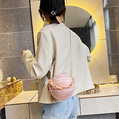 ABOOFAN Basketball Shaped Bag Basketball Shoulder Bag Women Messenger Bag Purse Tote Mini Crossbody Bag PU Leather Round Handbag for Girls