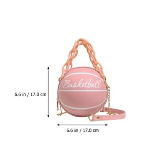 ABOOFAN Basketball Shaped Bag Basketball Shoulder Bag Women Messenger Bag Purse Tote Mini Crossbody Bag PU Leather Round Handbag for Girls