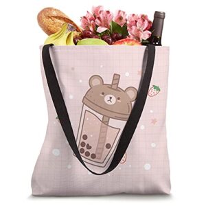 Bubble Milk Tea Boba Cute Bear Kawaii Aesthetic Tote Bag