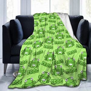 tiehrpr frog blanket flannel fleece throw blanket kawaii stuff for bed couch sofa chair 60″x50″